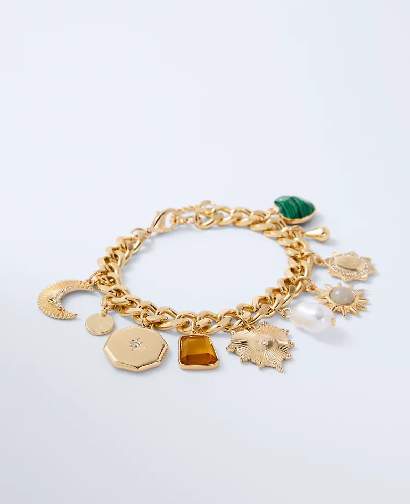 Ann Taylor CHARM BRACELET Goldtone Women's