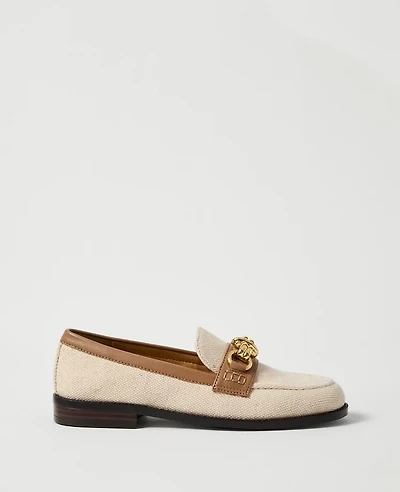 Ann Taylor Hardware Embellished Loafer Natural Oat Women's
