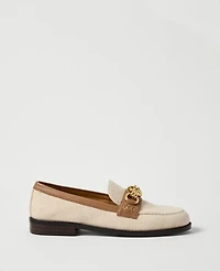 Ann Taylor Hardware Embellished Loafer Natural Oat Women's