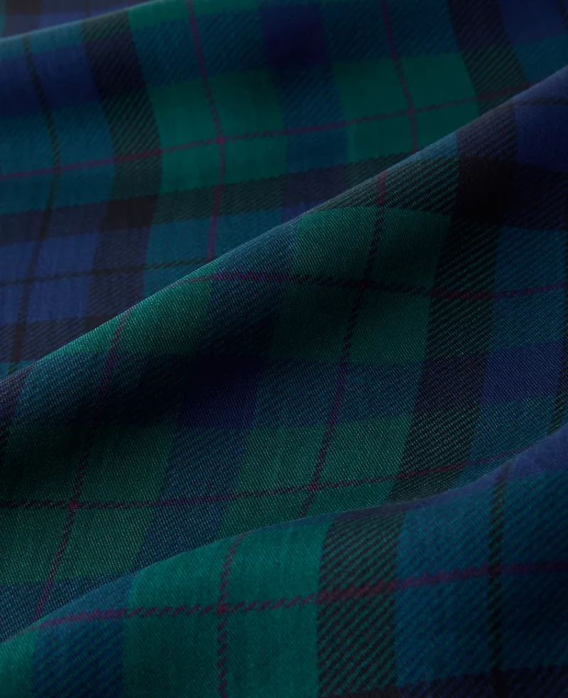 Ann Taylor Plaid Silk Scarf Rainforest Women's