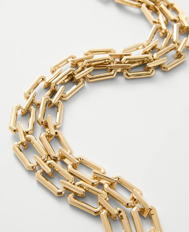Ann Taylor Chunky Layered Metal Necklace Goldtone Women's