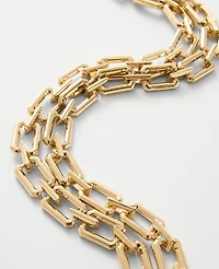 Ann Taylor Chunky Layered Metal Necklace Goldtone Women's