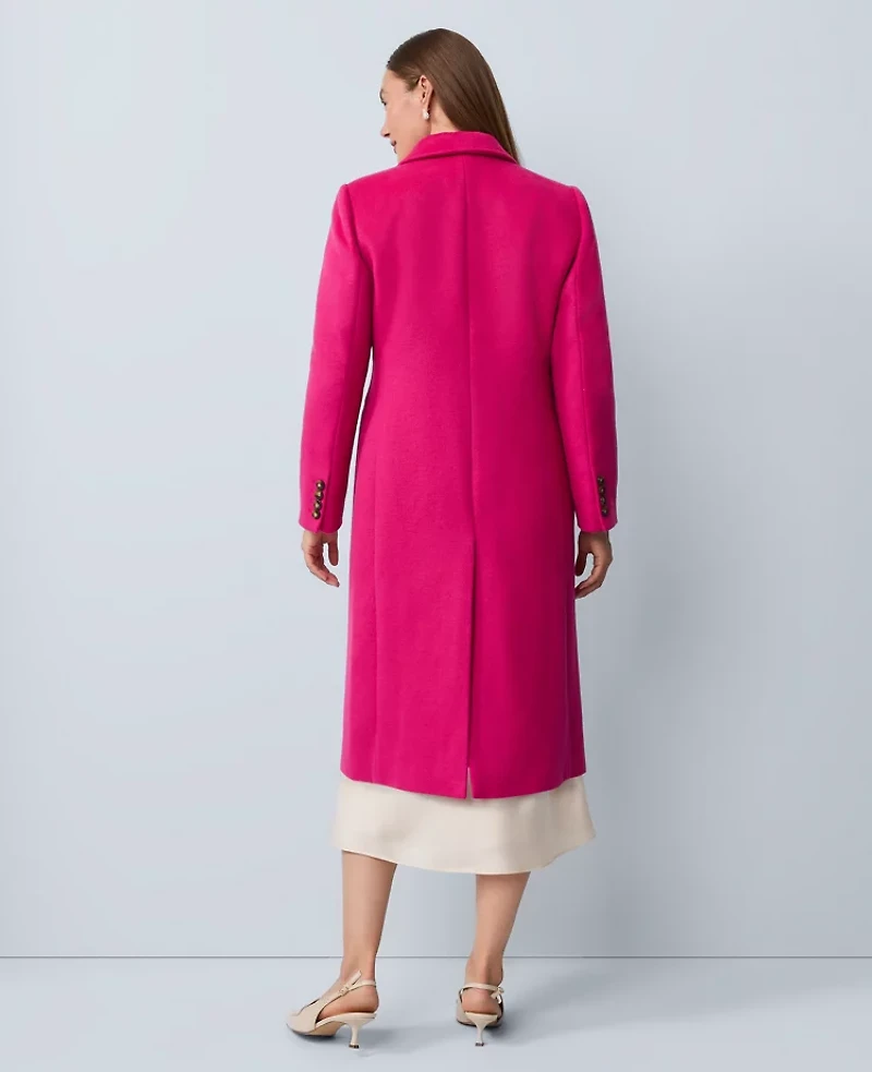 Ann Taylor Petite Chesterfield Coat Electric Pink Women's