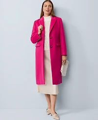 Ann Taylor Petite Chesterfield Coat Electric Pink Women's