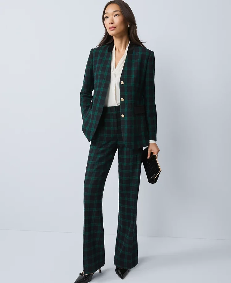 Ann Taylor The Tall Jayne Trouser Plaid Rainforest Women's