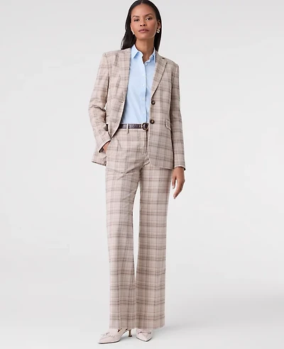 Ann Taylor The Jayne Trouser Plaid Tan/Navy Women's