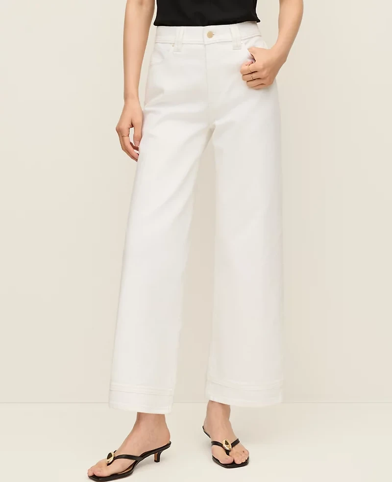 Ann Taylor The Wide-Leg Crop Jean White Women's