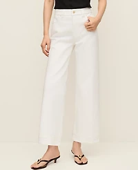 Ann Taylor The Wide-Leg Crop Jean White Women's