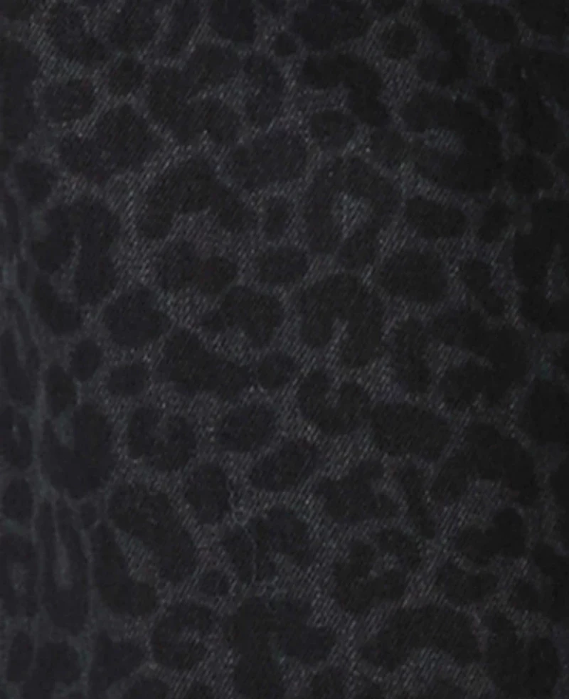 Ann Taylor The Petite Wide-Leg Jean Animal Print Black Women's