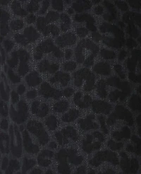 Ann Taylor The Petite Wide-Leg Jean Animal Print Black Women's