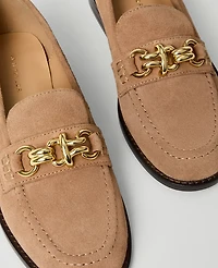 Ann Taylor Hardware Embellished Suede Loafer Women's
