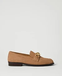 Ann Taylor Hardware Embellished Suede Loafer Women's