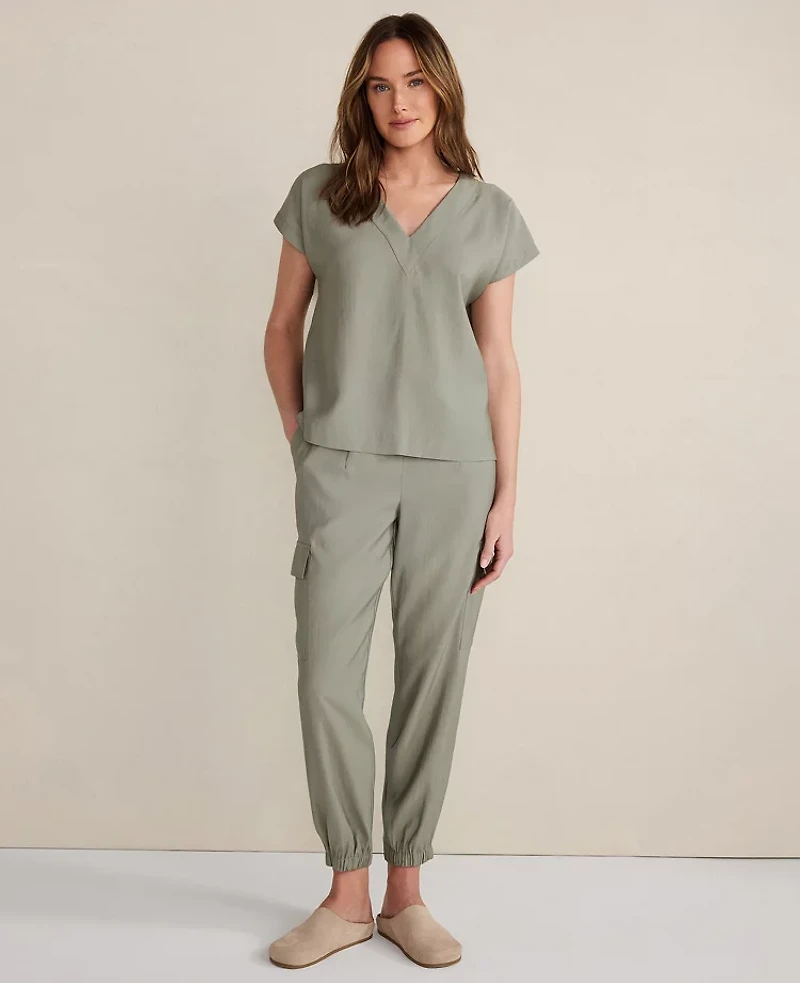 Ann Taylor Haven Well Within Luxe Modal Cargo Pants Vetiver-Haven Women's