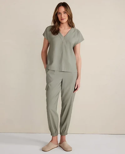 Ann Taylor Haven Well Within Luxe Modal Cargo Pants Vetiver-Haven Women's