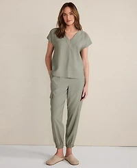 Ann Taylor Haven Well Within Luxe Modal Cargo Pants Vetiver-Haven Women's
