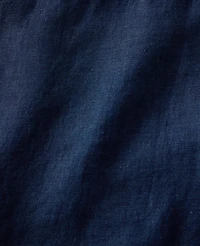 Ann Taylor Haven Well Within Linen Collared Long Sleeve Top Night Navy Women's