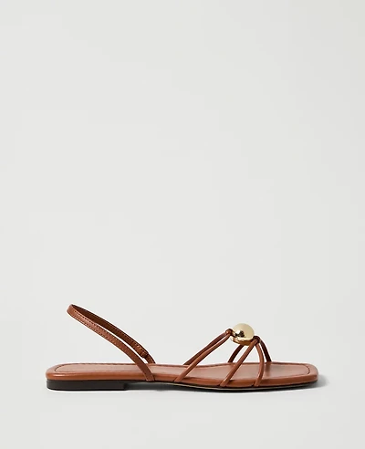 Ann Taylor Leather Hardware Embellished Sandal Women's