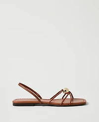 Ann Taylor Leather Hardware Embellished Sandal Women's