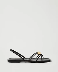 Ann Taylor Leather Hardware Embellished Sandal Women's