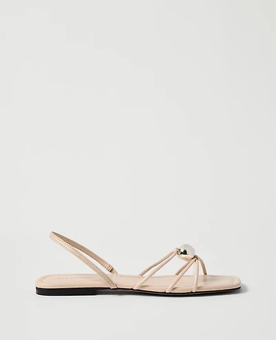 Ann Taylor Leather Hardware Embellished Sandal Women's