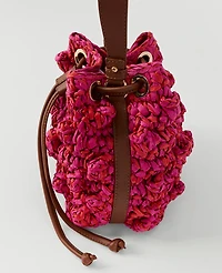 Ann Taylor Straw Drawstring Crossbody Bougainvillea Women's
