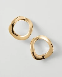 Ann Taylor Circle Metal Stud Earrings Goldtone Women's