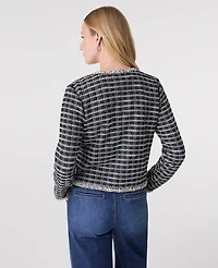 Ann Taylor Tweed Jacket Black/White Multi Women's