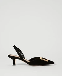 Ann Taylor Suede Slingback Pump Black Women's