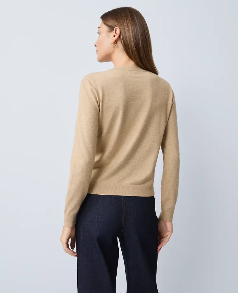 Ann Taylor Petite Lace Cardigan Camel Melange Women's