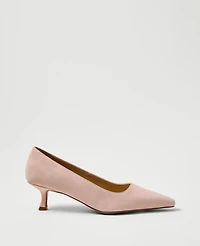 Ann Taylor Suede Nip Toe Kitten Heel Pump Rose Veil Women's