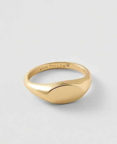 Ann Taylor Mini Metal Signet Ring Goldtone Women's