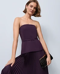 Ann Taylor Crepe Pleated Midi Dress Aubergine Dream Women's