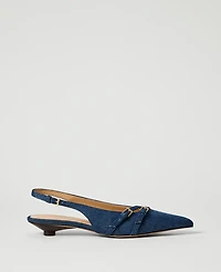 Ann Taylor Strappy Slingback Pump Dark Denim Women's