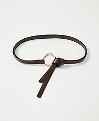 Ann Taylor Leather Knot Belt Size XS Dark Chocolate Women's