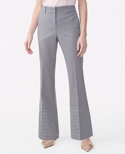 Ann Taylor The Jayne Trouser Houndstooth — Curvy Fit Blue/Tan Multi Women's