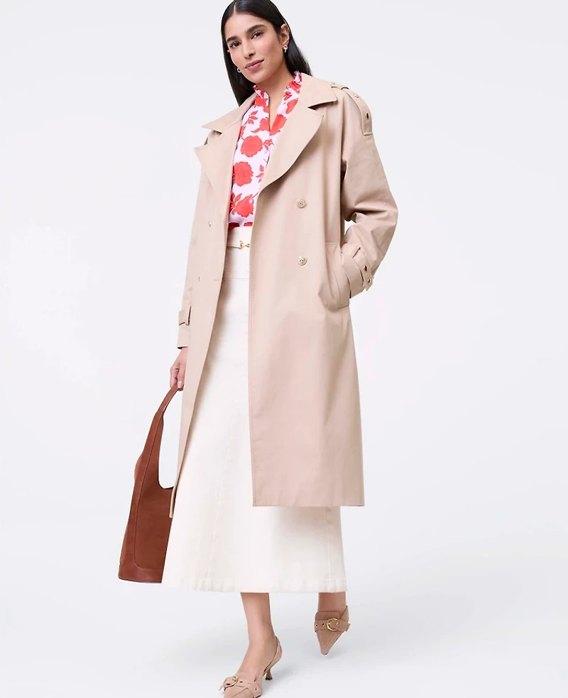 Ann Taylor Petite Floral Ruffle Collar Shirt Fiery Sunset Women's