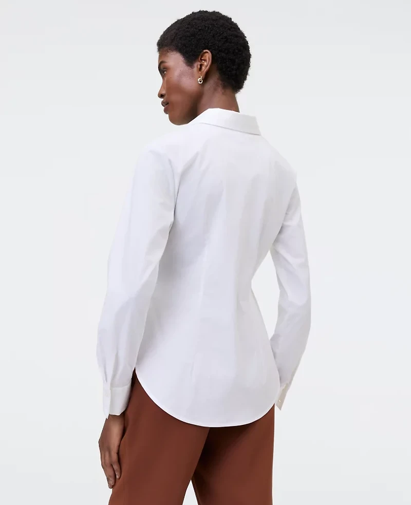 Ann Taylor Petite Tie Waist Button Down Shirt Women's