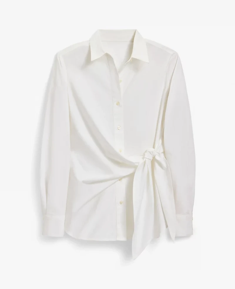 Ann Taylor Petite Tie Waist Button Down Shirt Women's