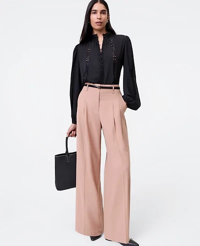 Ann Taylor The Petite Pleated Wide-Leg Pant Women's