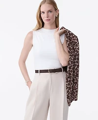 Ann Taylor Mock Neck Knit Shell Top Winter White Women's