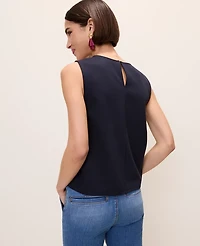 Ann Taylor Ponte Lace Trim Shell Top Women's