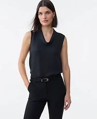 Ann Taylor Petite Cowl Neck Top Black Women's