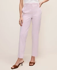 Ann Taylor The Ankle Pant Seersucker Pink/White Combo Women's
