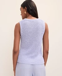 Ann Taylor Sequin Metallic Sweater Shell Top Women's