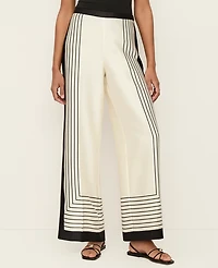 Ann Taylor The Satin Wide-Leg Pant Winter White Women's