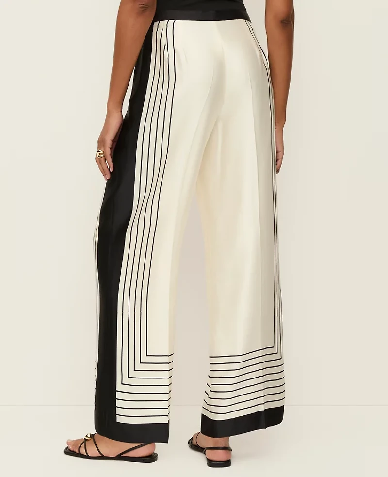 Ann Taylor The Satin Wide-Leg Pant Winter White Women's