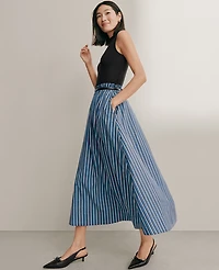 Ann Taylor Petite Striped Maxi Skirt Cold Plunge Women's