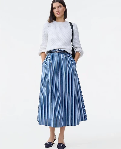 Ann Taylor Petite Striped Maxi Skirt Cold Plunge Women's