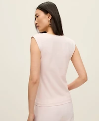 Ann Taylor Crossover V-Neck Shell Top Blush Haze Women's