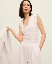 Ann Taylor Crossover V-Neck Shell Top Blush Haze Women's